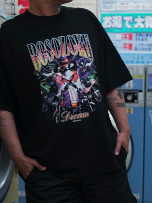 暴走族コラージュプリントT-shirt（BLK/GRY/PIG）