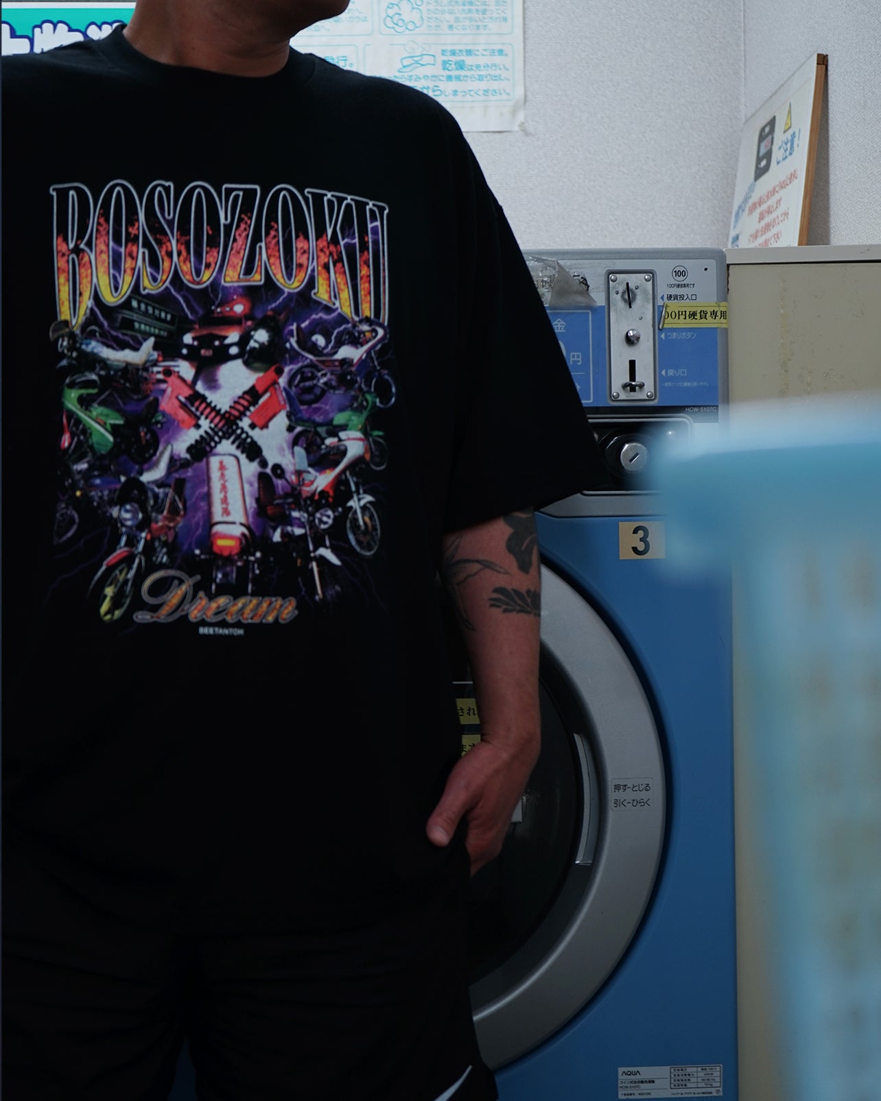 暴走族コラージュプリントT-shirt（BLK/GRY/PIG）