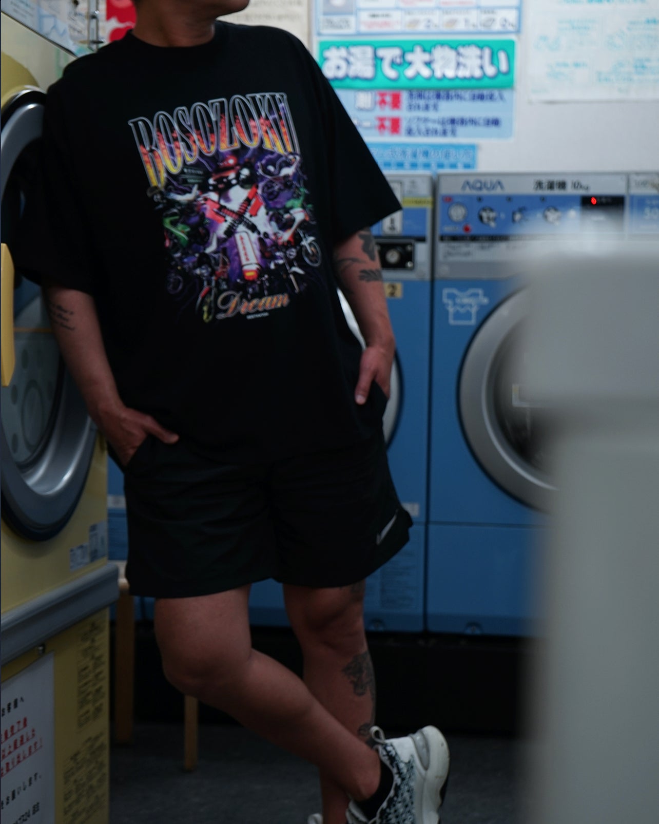 暴走族コラージュプリントT-shirt（BLK/GRY/PIG）
